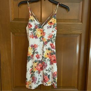 Abercrombie & Fitch Floral Mini Dress - White, Red, Yellow